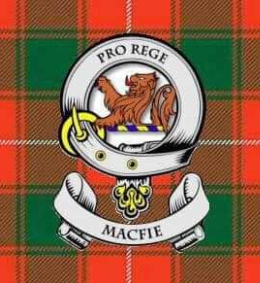 MacFie Crest with Tartan Background
